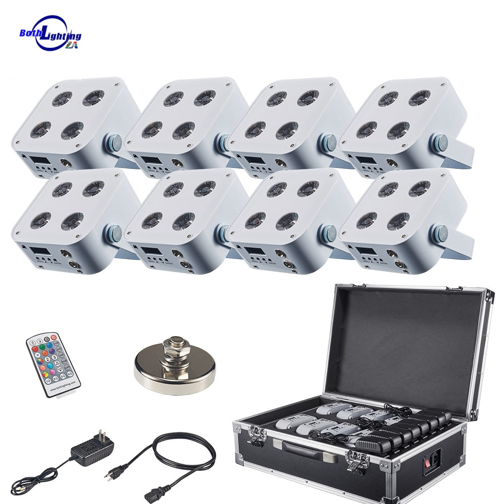 IR4 Mini Uplights 4X12W - 8-Pack - White (Charging Flight Case)
