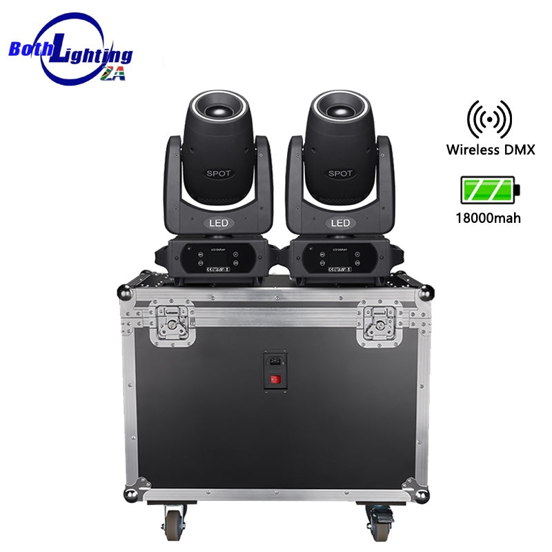 BPM 100 Spot Moving Heads (Pair + Charging Flight Case) - Black